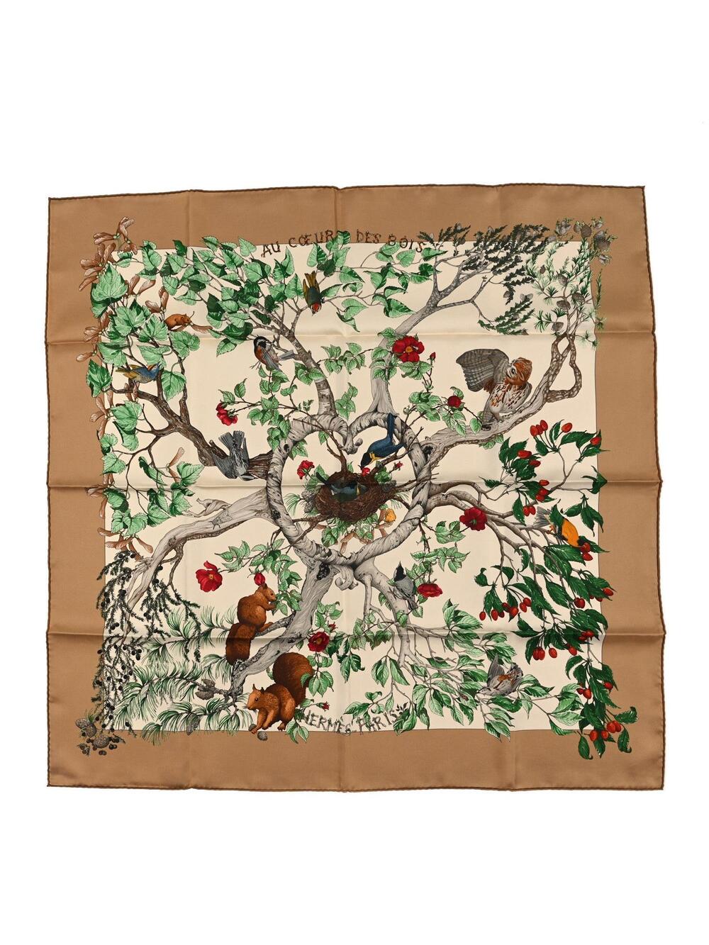Hermes Silk Au Coeur Des Bois Scarf 90 #344815H45B